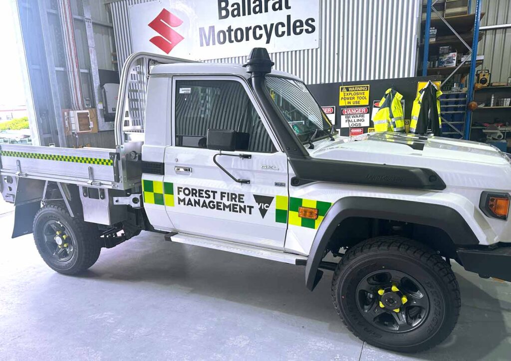 Forrest-Fire-Management-Landcruiser-70-series-Ute-Signage-Ballarat