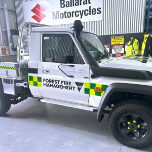 Forrest-Fire-Management-Landcruiser-70-series-Ute-Signage-Ballarat